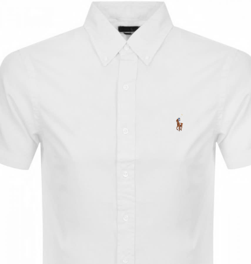 Alternative Image for ProductRalph Lauren Oxford Slim Short Sleeve Shirt White2